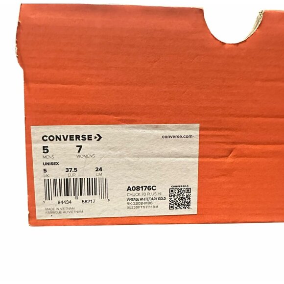 ⭐Converse Chuck 70 Plus Glitter Hi Sz 7 Women's Shoes Sneakers Gold A08176C⭐ - Picture 8 of 13